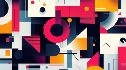 Obraz premium An abstract flat vector design featuring an array of geometric shapes