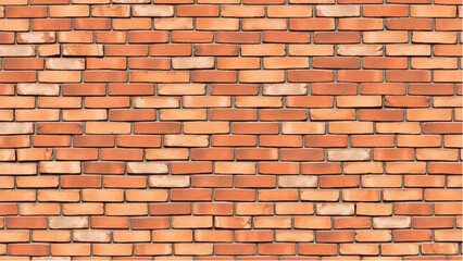 Brick wall background. Realistic brick wall vector illustration with detailed texture. Seamless brick wall. 
