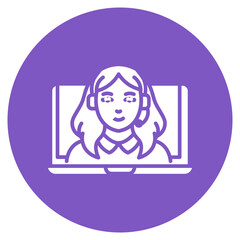 Online Tutor Vector Icon