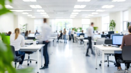 Blurred Office Space: Modern Workplace Collaboration
