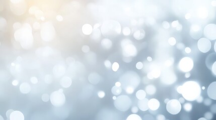 Abstract blurred background image of soft white bokeh lights on a gentle white backdrop, copy space, background, wallpaper