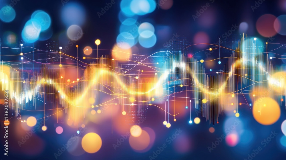 Poster Abstract Data Wave Visualization:  Dynamic Colorful Graph with Bokeh Lights