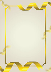 Elegant gold background with golden rectangular frame and glitter splash – luxury template design
