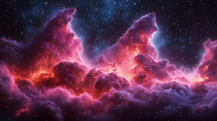 Fototapeta premium A Beautiful Nebula Displays Colors Within A Vast Cosmic Sky