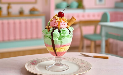 ice cream with fruit