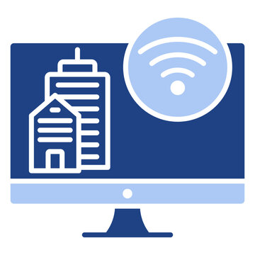 Building Flat Blue Icon