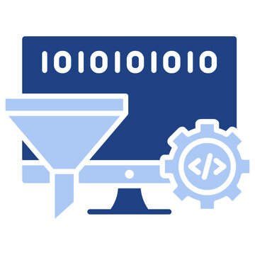 Compiler Languages Flat Blue Icon