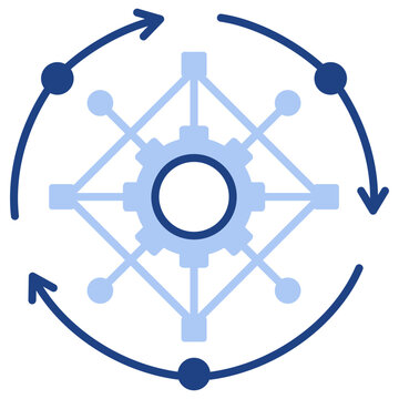 Generating Algorithm Flat Blue Icon