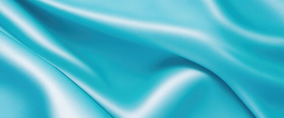 Fototapeta premium Cyan color silk fabric Abstract background