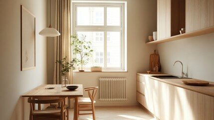 Minimalist Scandinavian Kitchen and Dining Area Design