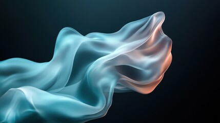 An ethereal quality emerges from a soft aqua wave flow, captivating viewers with its serene nature and delicate movement representing calmness and tranquility in artistry.