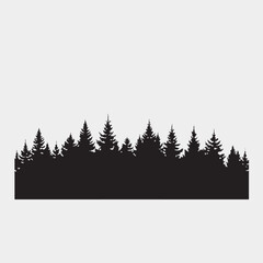 Obraz premium Forest Silhouette with Pine Trees Vector Design.