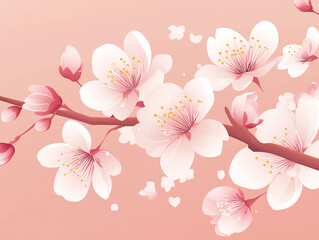 Fototapeta premium Pink blossoms in a gentle branch