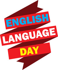 Red ribbon for English language day banner