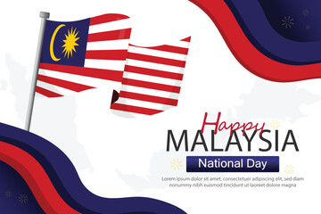 Malaysia national day banners illustration with country flag