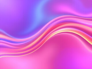 Naklejka premium Abstract background with transparent fluid neon wave, glossy shiny effect generative ai