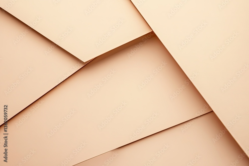 Poster abstract layered beige paper design. a sophisticated composition of overlapping beige sheets of pape