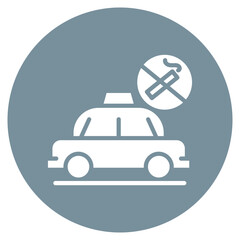 Smoke Free Taxi Vector Icon