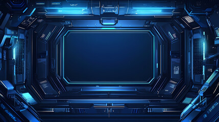 Obraz premium Futuristic Technological Corridor Entrance