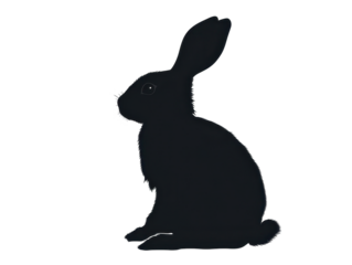 Isolated Black Rabbit Illustration