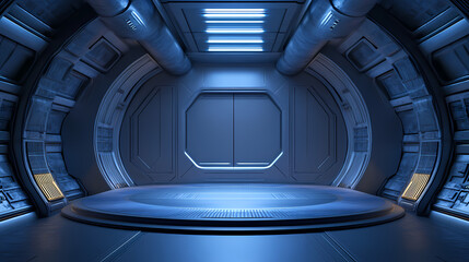Obraz premium Futuristic Spaceship Interior Design