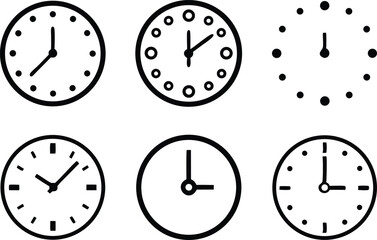 Time and clock icon. Time symbols collection. Vector