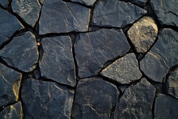 Obraz premium Elegant Black Granite Pattern on Smooth Stone Surface