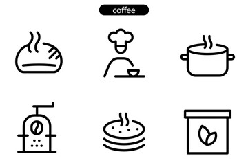 Coffee cup vector art icon set illustration on white background use  for web, app, logo, 