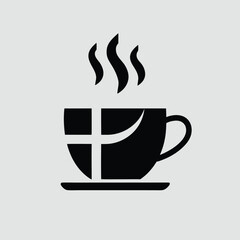 Coffee cup icon. Hot drink sign. Vector