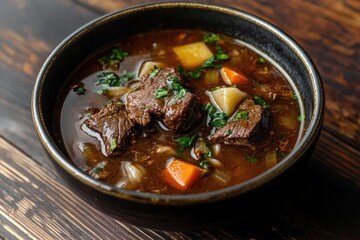 A bowl of beef noodle soup with tender braised beef