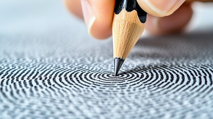 Fingerprint Drawing  Pencil Detail Close Up