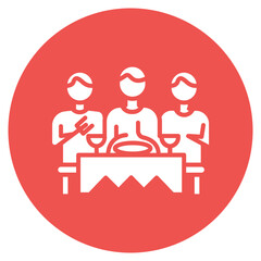 Friends Dinner Vector Icon