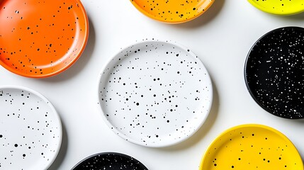 Colorful Speckled Plates  Modern Tableware  Kitchen Decor
