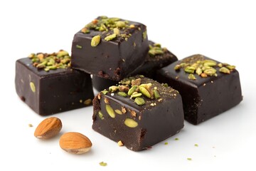 Dark Chocolate Truffles with Pistachios and Almonds Gourmet Sweets