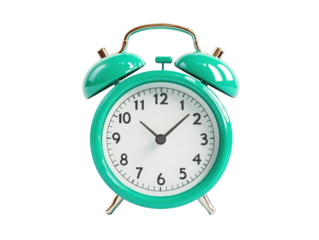 Isolated Turquoise Alarm Clock