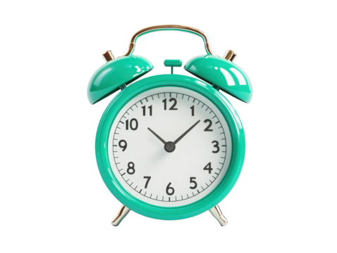 Isolated Turquoise Alarm Clock