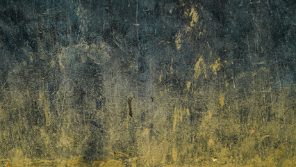 Grunge Texture Dark Blue Yellow Scratched Surface
