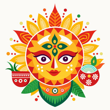 Bangali new year vector Silhouette  on white background