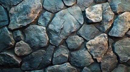 Obraz premium A detailed stone texture with visible cracks and rough edges, highlighted by soft volumetric lighting 