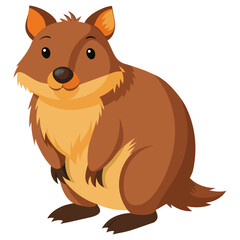 quokka vector illustration, realistic smiling marsupial artwork, Australian wildlife design
