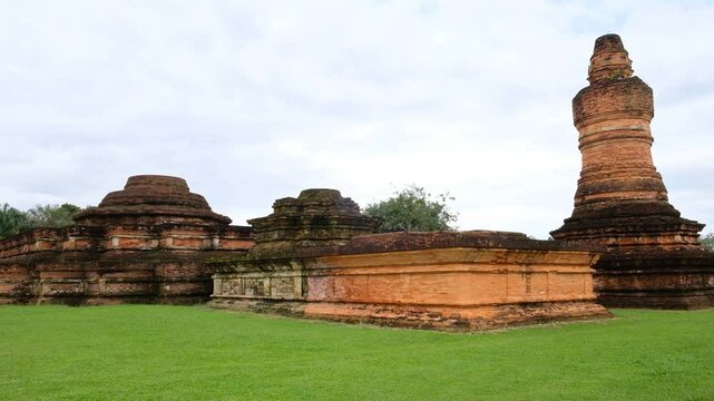 Riau, Indonesia - January 25, 2025: Muara Takus Temple is a Buddhist temple complex, thought to belong to the Srivijaya empire that located in Kampar Regency.