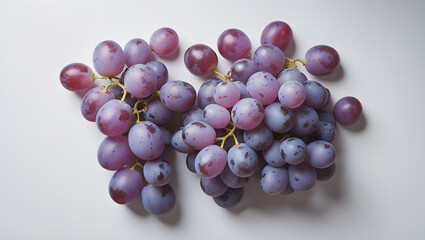 Fototapeta premium bunch of purple grapes fruit isolated on a white background created with generative ai 