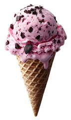 Delicious Chocolate and Strawberry Ice Cream Cone