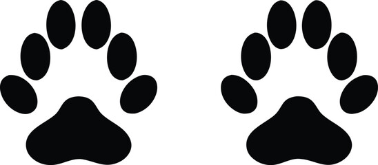 Fototapeta premium Paw print. Paw icon. Dog paw. Vector illustration.