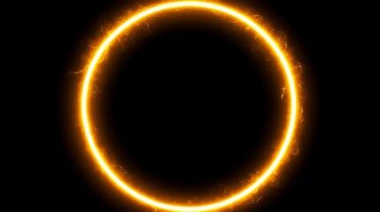 Glowing fiery orange circle on black background.
