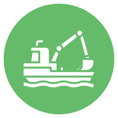 Coastal Dredger Vector Icon