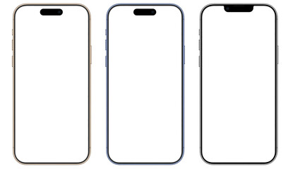 Mockup of modern smartphone with transparent screen and background 