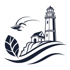 lighthouse silhouette vector