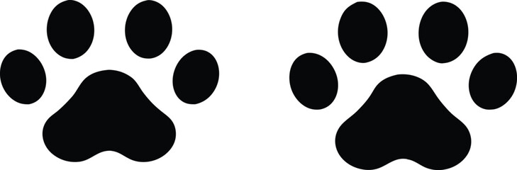 Paw print. Paw icon. Dog paw. Vector illustration.