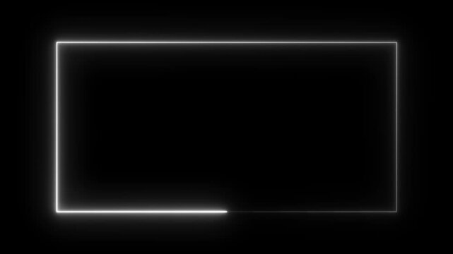 neon border frame, white glowing border, rectangle, frame, black screen frame, border black screen, glowing frame, glowing border